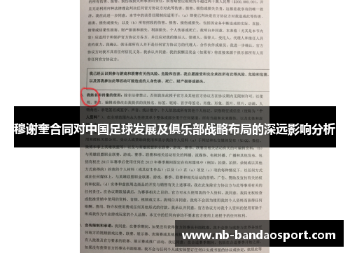 穆谢奎合同对中国足球发展及俱乐部战略布局的深远影响分析