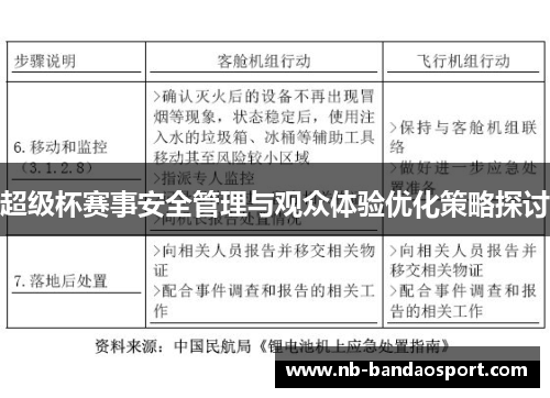 超级杯赛事安全管理与观众体验优化策略探讨